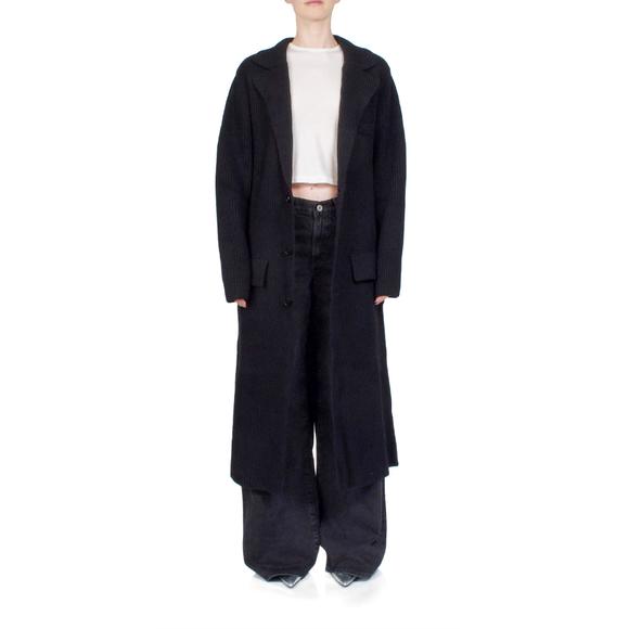NEW AYA MUSE knit trench coat in black